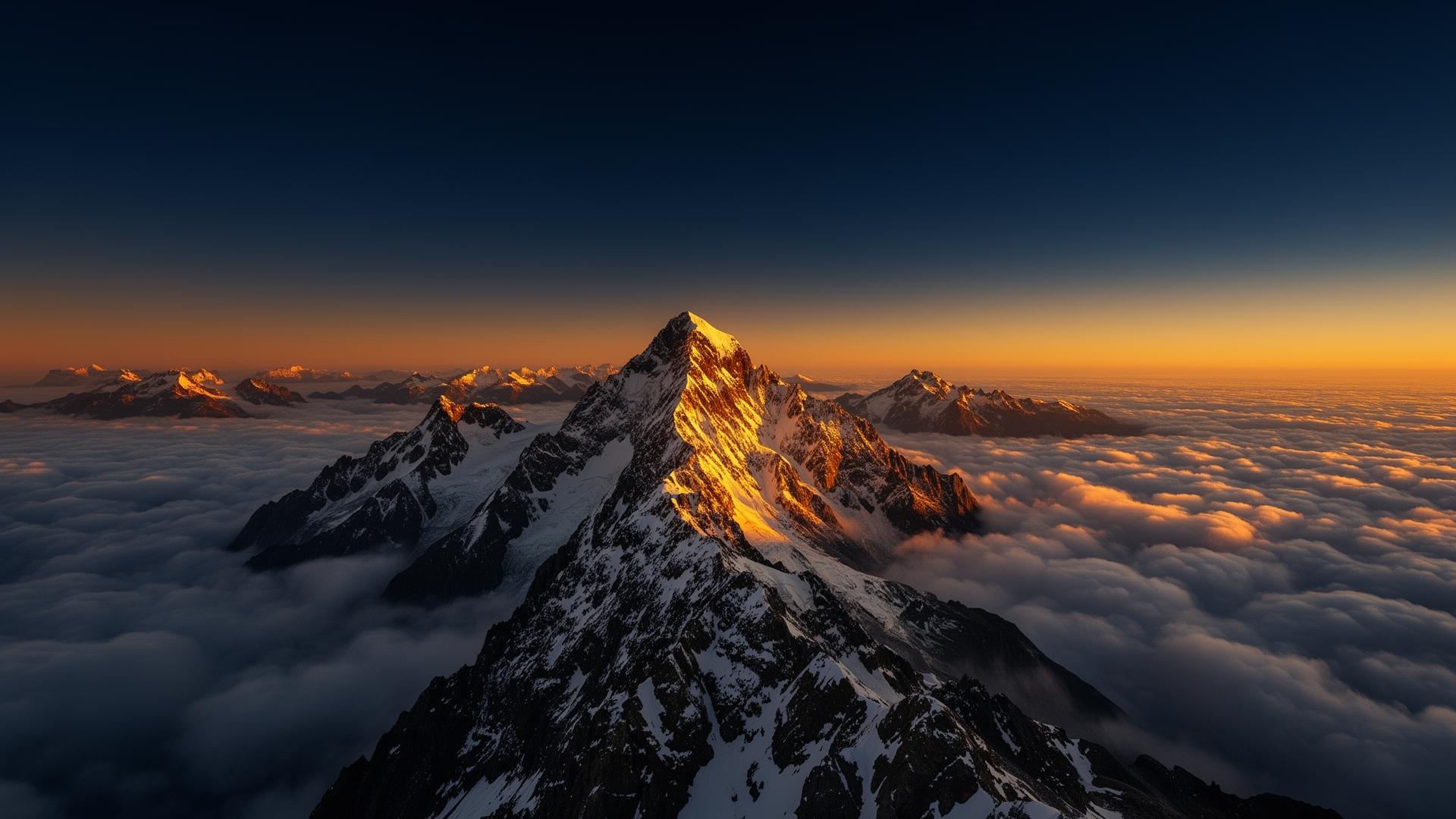 Alpine summit at dawn